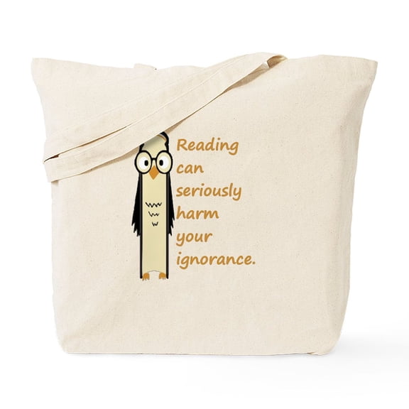 CafePress - Cute Book Owl Reading Quote Tote Bag - Unisex Canvas Tote Bag, Beige, 1-Piece