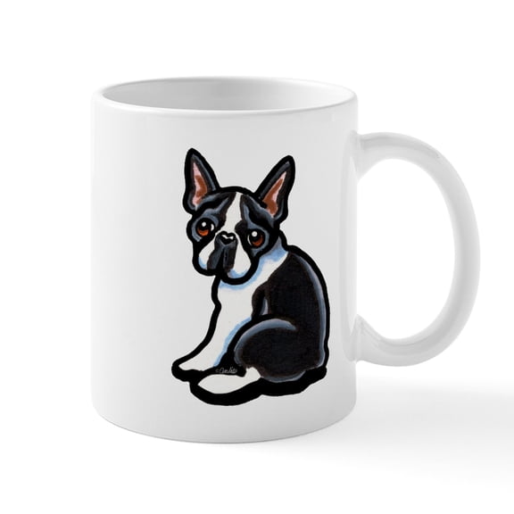 CafePress - Cute Boston Terrier Mug - 11 oz Ceramic Mug - Novelty Coffee Tea Cup
