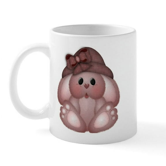 CafePress - Cute Bunny Rabbit Mug - 11 oz Ceramic Mug - Novelty Coffee Tea Cup