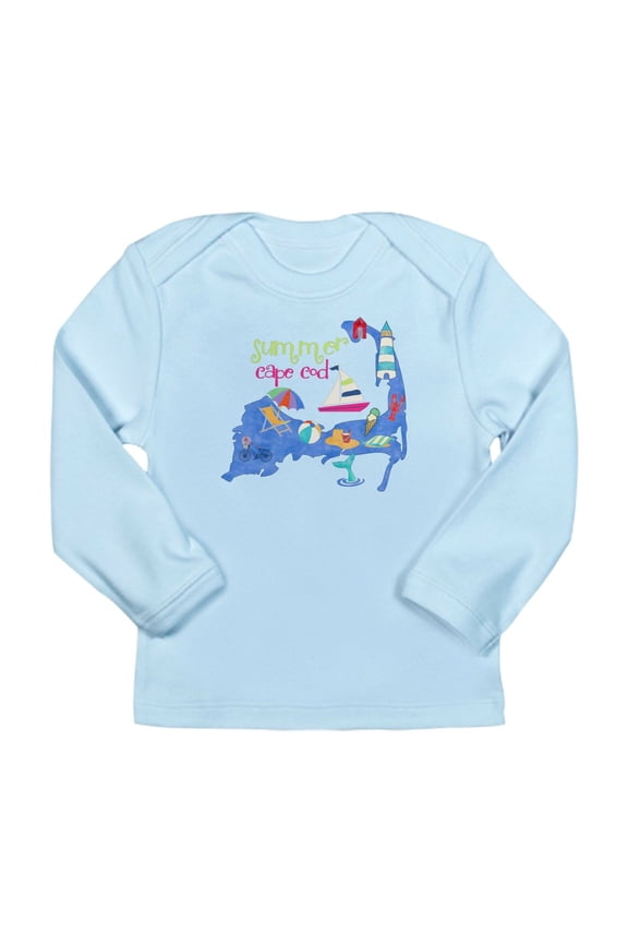 - Cute Cape Cod Map Long Sleeve Infant T Shirt - Long Sleeve Infant T-Shirt