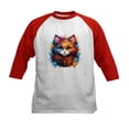 thumbnail image 1 of CafePress - Cute Cat Watercolor Baseball Jersey - Kids Cotton Baseball Jersey, 3/4 Sleeve Shirt, 1 of 4