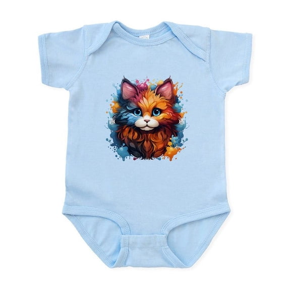 CafePress - Cute Cat Watercolor Body Suit - Baby Light Bodysuit, Size Newborn - 24 Months