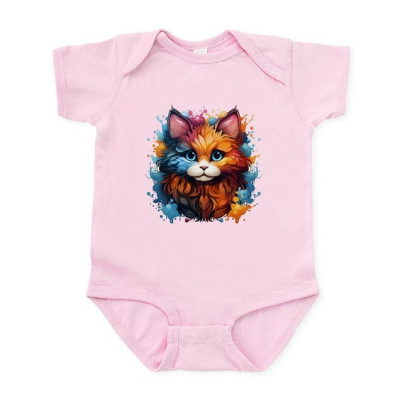 CafePress - Cute Cat Watercolor Body Suit - Baby Light Bodysuit, Size Newborn - 24 Months