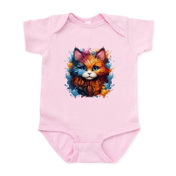 CafePress - Cute Cat Watercolor Body Suit - Baby Light Bodysuit, Size Newborn - 24 Months