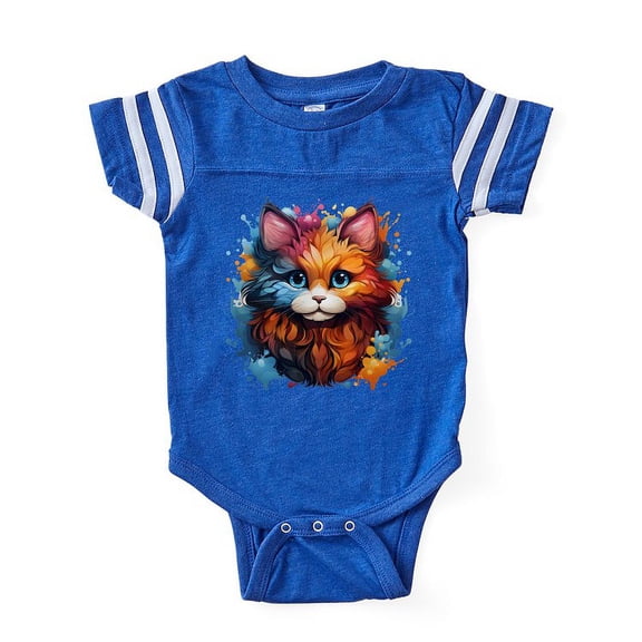 CafePress - Cute Cat Watercolor - Cute Infant Baby Football Bodysuit