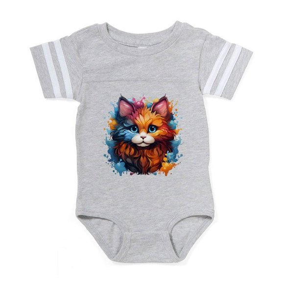 CafePress - Cute Cat Watercolor - Cute Infant Baby Football Bodysuit