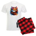 thumbnail image 1 of CafePress - Cute Cat Watercolor Pajamas - Men's Light Loose Fit Cotton Pajama Set, 1 of 7