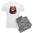 thumbnail image 1 of CafePress - Cute Cat Watercolor Pajamas - Men's Light Loose Fit Cotton Pajama Set, 1 of 7
