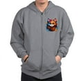 thumbnail image 1 of CafePress - Cute Cat Watercolor Sweatshirt - Zip Hoodie, Classic Hooded Sweatshirt with Metal Zipper, 1 of 4