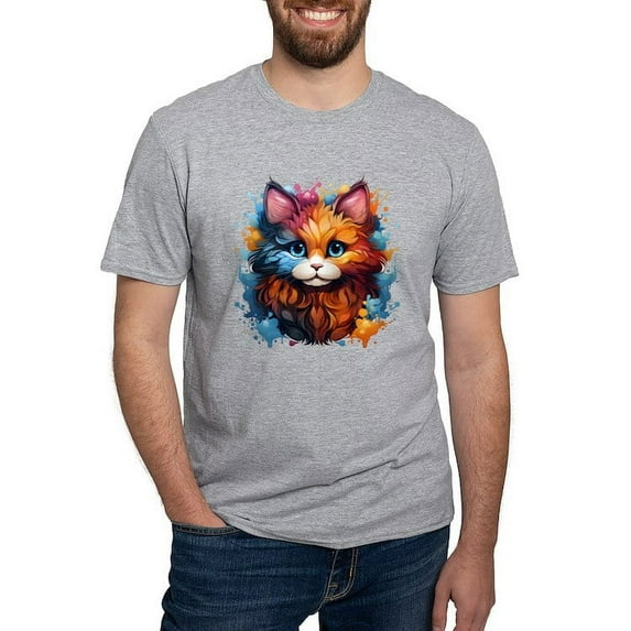 CafePress - Cute Cat Watercolor T Shirt - Fitted T-Shirt, Vintage Fit Soft Cotton Tee