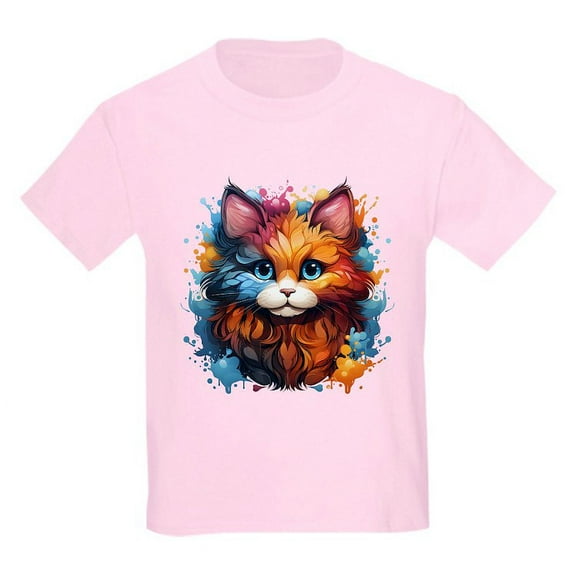 CafePress - Cute Cat Watercolor T Shirt - Light T-Shirt Kids XS-XL