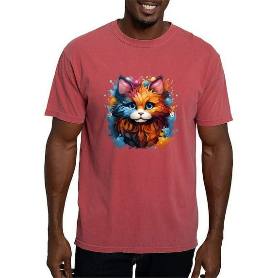 CafePress - Cute Cat Watercolor T Shirt - Mens Comfort Colors Shirt