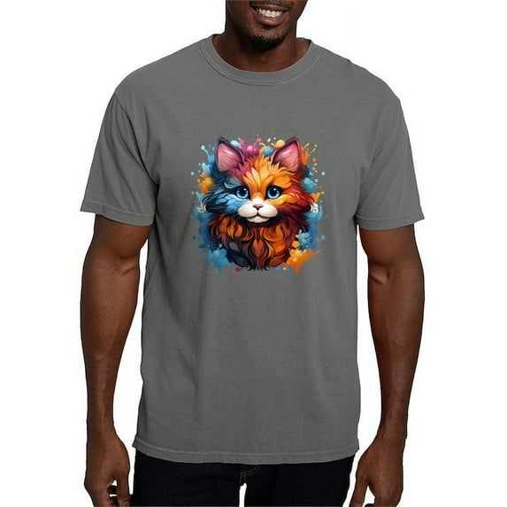 CafePress - Cute Cat Watercolor T Shirt - Mens Comfort Colors Shirt
