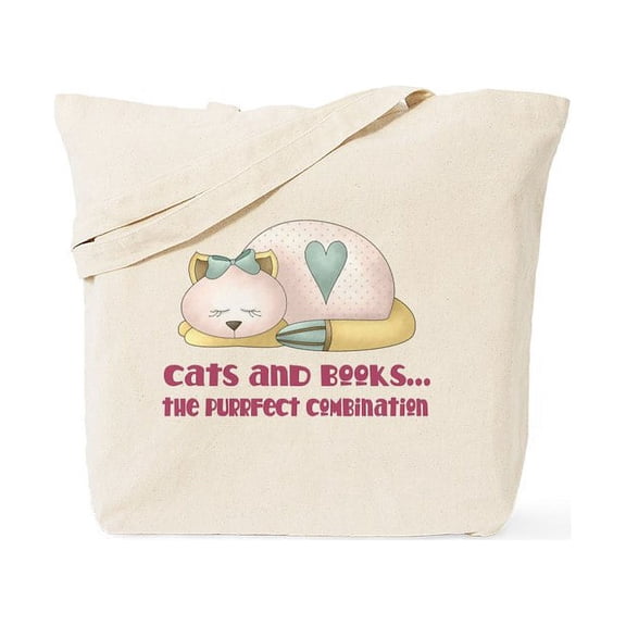 CafePress - Cute Cats And Books Tote Bag - Unisex Canvas Tote Bag, Beige, 1-Piece