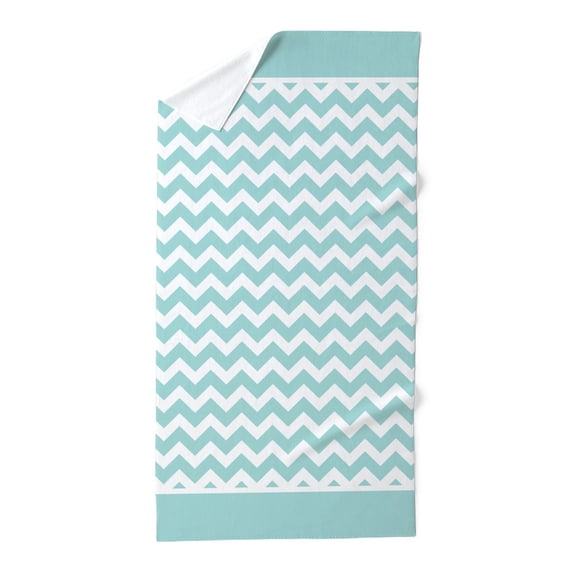 CafePress - Cute Chevron Pattern Background With Trim Beach To - Large Beach Towel, Soft 30"x60" Towel with Unique Design