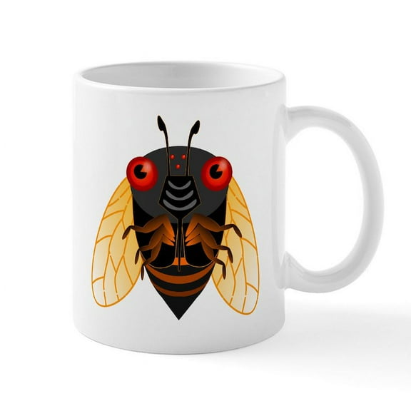CafePress - Cute Cicada Mugs - 11 oz Ceramic Mug - Novelty Coffee Tea Cup