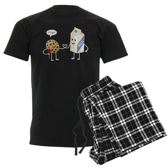 CafePress - Cute Couple Milk And Cookie Pajamas - Men's Dark Loose Fit Cotton Pajama Set