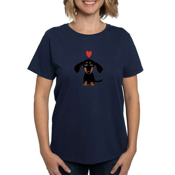 CafePress - Cute Dachshund Women's Dark T Shirt - Women's Traditional Fit Dark T-Shirt