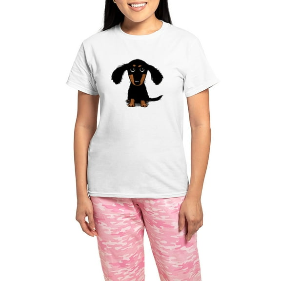 CafePress - Cute Dachshund Women's Light Pajamas - Women's Short Sleeve Print T-Shirt and Pants Light Cotton Pajama Set