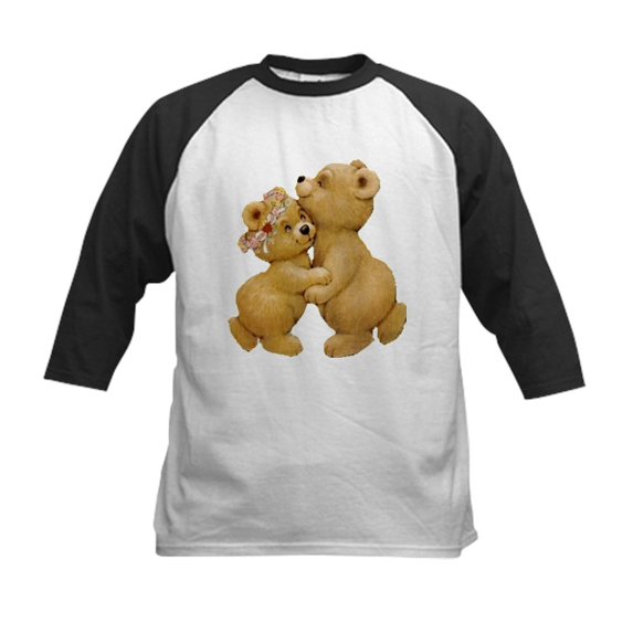 CafePress - Cute Dancing Teddy Bears Baseball Jersey - Kids Cotton Baseball Jersey, 3/4 Sleeve Shirt
