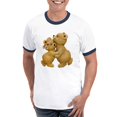thumbnail image 1 of CafePress - Cute Dancing Teddy Bears T Shirt - 100% Cotton Ringed T-Shirt, 1 of 4