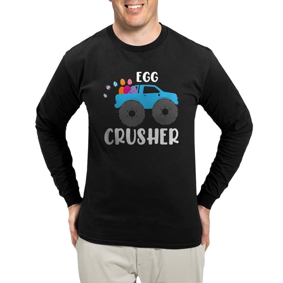 CafePress - Cute Easter Egg Crusher Monste Long Sleeve T Shirt - Long Sleeve Dark T-Shirt
