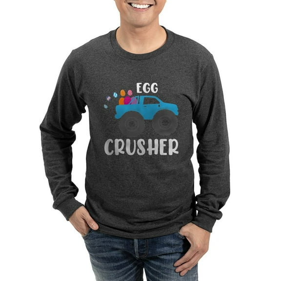CafePress - Cute Easter Egg Crusher Monste Long Sleeve T Shirt - Long Sleeve Dark T-Shirt