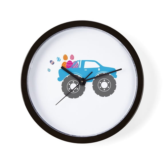 CafePress - Cute Easter Egg Crusher Monster Truck B - 10" Quartz Analog Battery-Powered Modern Wall Clock, Unique
