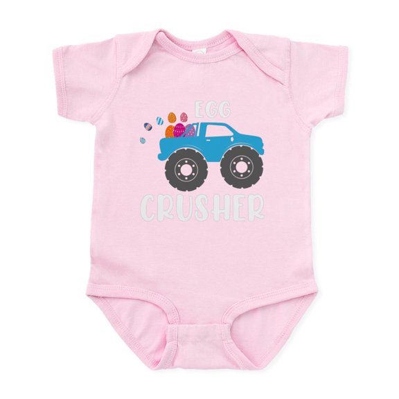 CafePress - Cute Easter Egg Crusher Monster Truck Bo Body Suit - Baby Light Bodysuit, Size Newborn - 24 Months