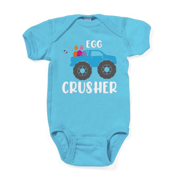 CafePress - Cute Easter Egg Crusher Monster Truck Bo Body Suit - Cute Infant Bodysuit Baby Romper - Size Newborn - 24 Months
