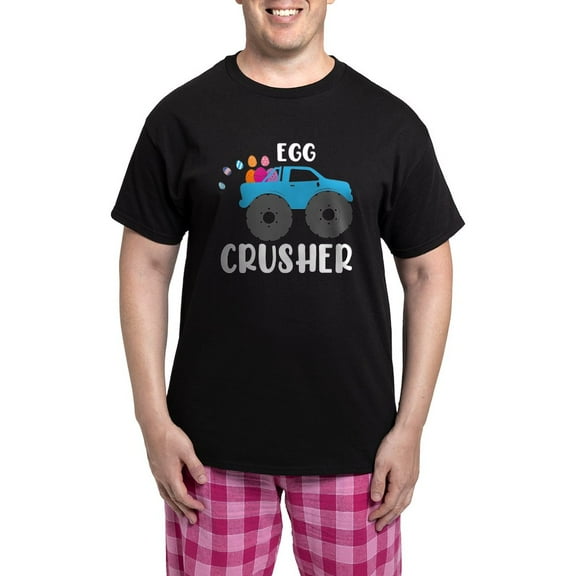 CafePress - Cute Easter Egg Crusher Monster Truck Boys Pajamas - Men's Dark Loose Fit Cotton Pajama Set