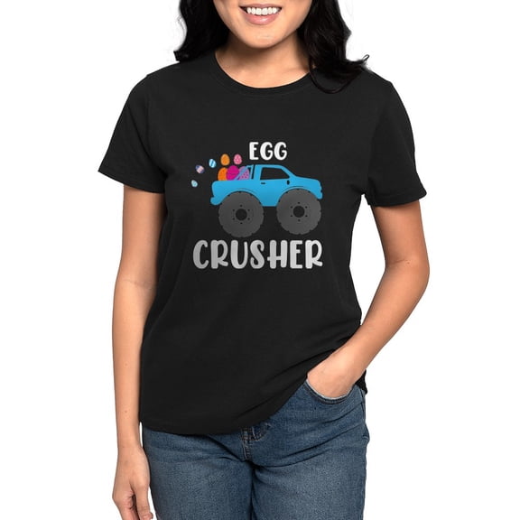 CafePress - Cute Easter Egg Crusher Monster Truck Boys T Shirt - Women's Traditional Fit Dark T-Shirt