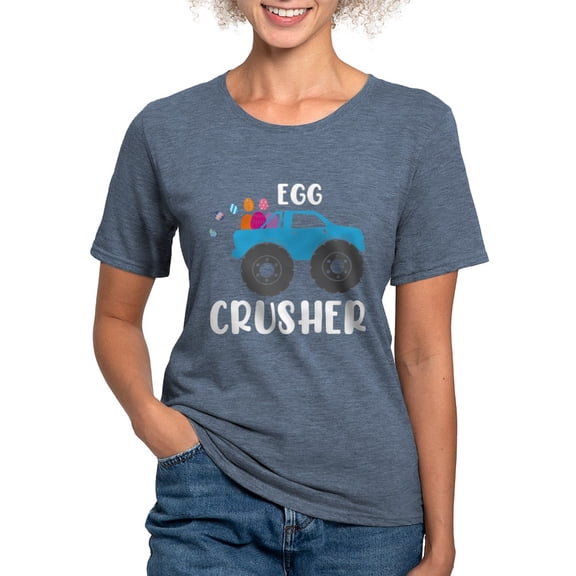 CafePress - Cute Easter Egg Crusher Monster Truck Boys T Shirt - Womens Tri-blend T-Shirt