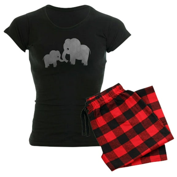 CafePress - Cute Elephants Mom And Baby Pajamas - Women's Dark Pajamas