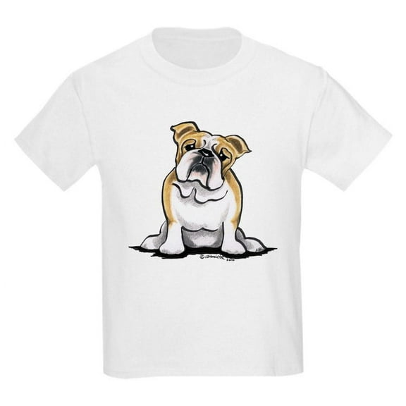 CafePress - Cute English Bulldog Kids Light T Shirt - Light T-Shirt Kids XS-XL