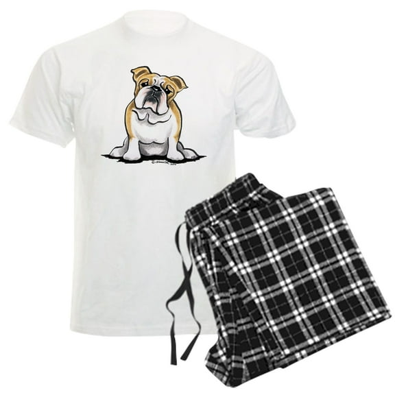 CafePress - Cute English Bulldog Men's Light Pajamas - Men's Light Loose Fit Cotton Pajama Set