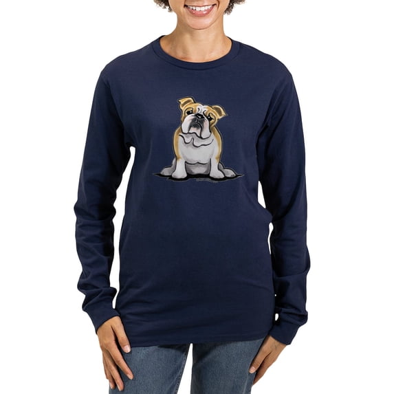 CafePress - Cute English Bulldog Women's Long Sleeve Dark T Sh - Women's Long Sleeve Graphic Tee Casual Fit