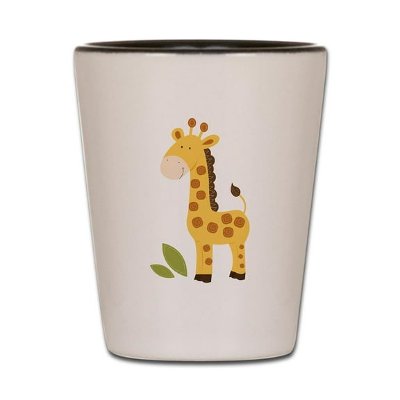 CafePress - Cute Giraffe - White/Black Shot Glass, Unique and Funny Shot Glass