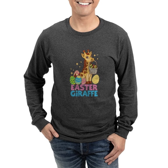CafePress - Cute Giraffee Easter Egg Baske Long Sleeve T Shirt - Long Sleeve Dark T-Shirt