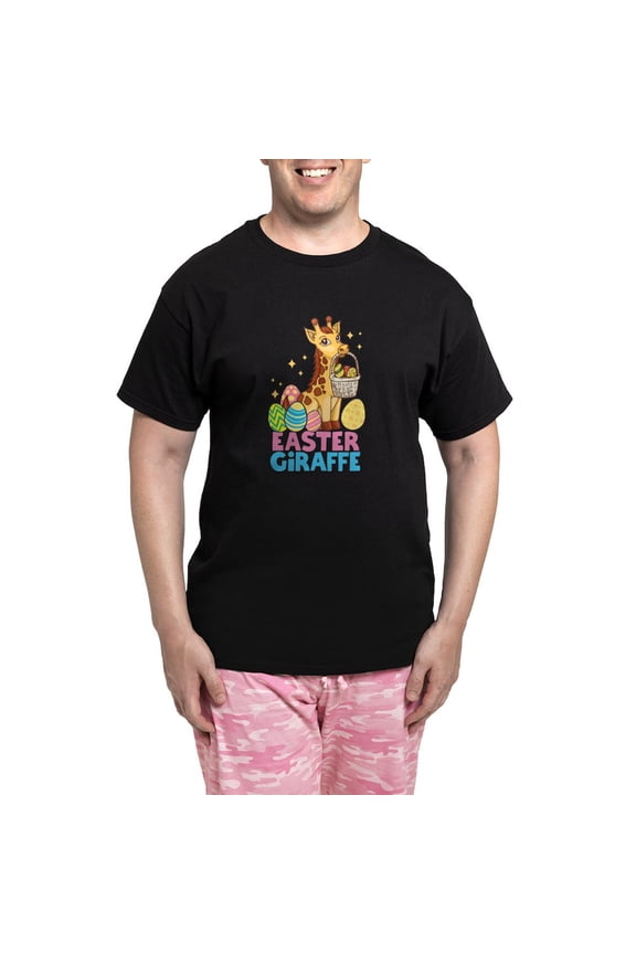 - Cute Giraffee Easter Egg Basket Boys Girls Pajamas - Men's Dark Loose Fit Cotton Pajama Set