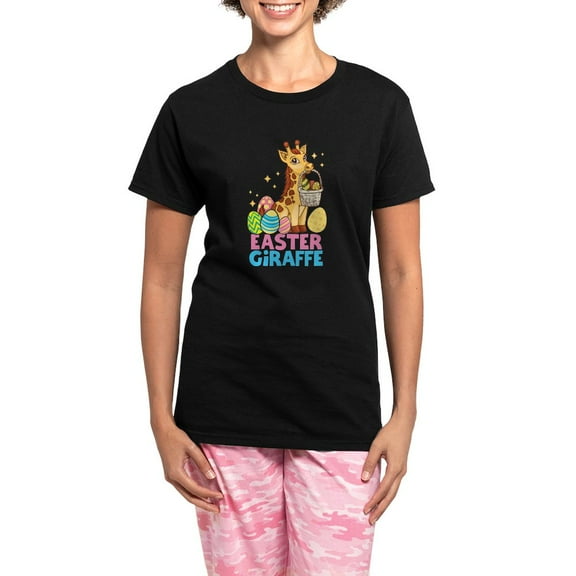 CafePress - Cute Giraffee Easter Egg Basket Boys Girls Pajamas - Women's Short Sleeve Print T-Shirt and Pants Dark Cotton Pajama Set