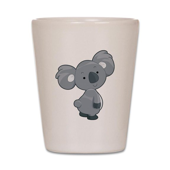 CafePress - Cute Gray Koala - White Shot Glass, Unique and Funny Shot Glass