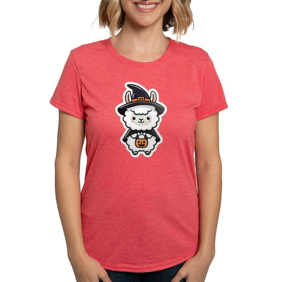 CafePress - Cute Halloween Llama Women's Deluxe T Shirt - Womens Tri-blend T-Shirt