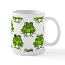 CafePress - Cute Happy Frog Pattern Mug - 11 oz Ceramic Mug - Novelty Coffee Tea Cup