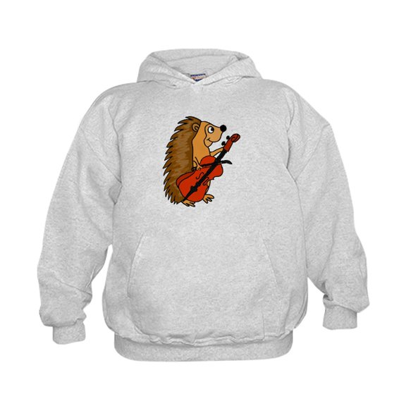 CafePress - Cute Hedgehog Playing Cello Sweatshirt - Kids Hooded Sweatshirt, Classic Hoodie