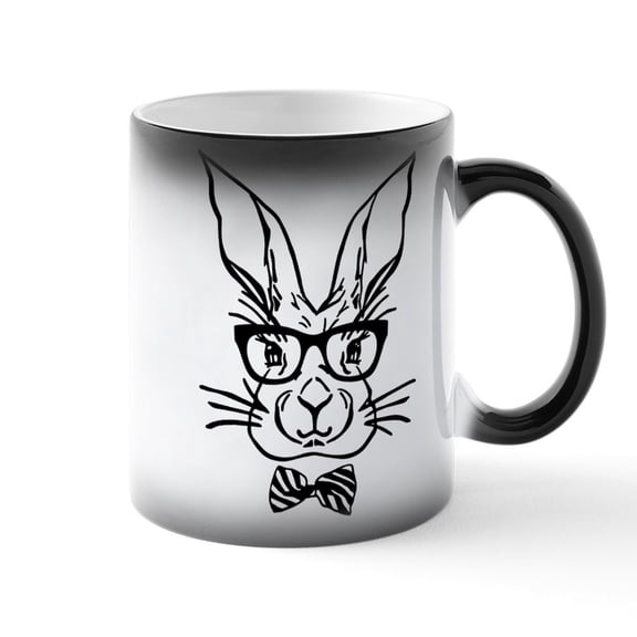 CafePress - Cute Hipster Easter Bunny - 11 oz Color Changing Magic Mug