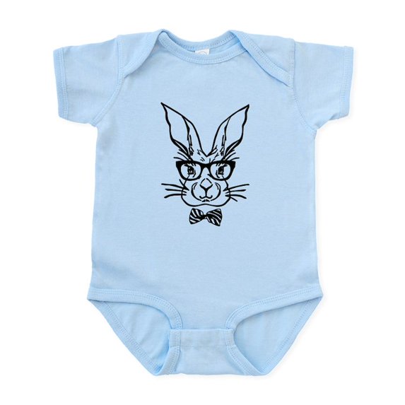 CafePress - Cute Hipster Easter Bunny Body Suit - Baby Light Bodysuit, Size Newborn - 24 Months