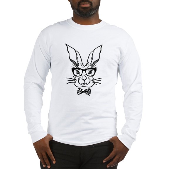 CafePress - Cute Hipster Easter Bunny Long Sleeve T Shirt - Unisex Cotton Long Sleeve T-Shirt