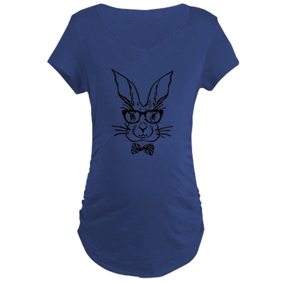 CafePress - Cute Hipster Easter Bunny Maternity T Shirt - Maternity Dark T-Shirt