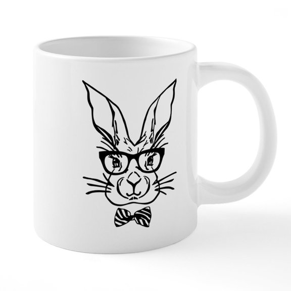 CafePress - Cute Hipster Easter Bunny Mugs - 20 Oz White Ceramic Mega Mug